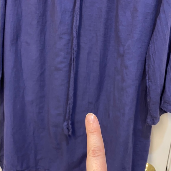 Bali Blu Cotton Tunic 3/4 sleeve - Sz Large - Picture 4 of 5
